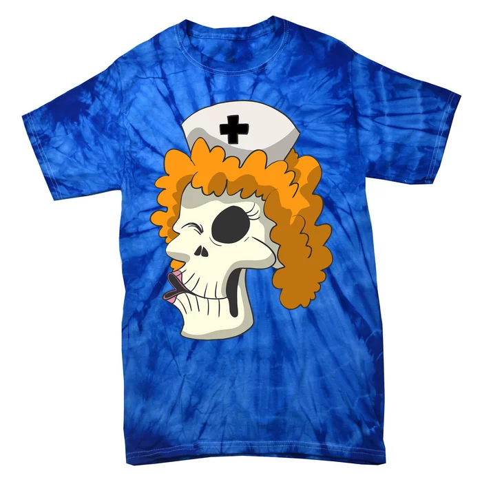 Skull Skeleton Nurse Cool Gift Tie-Dye T-Shirt