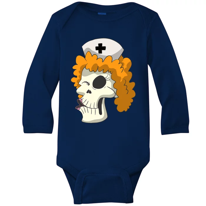 Skull Skeleton Nurse Cool Gift Baby Long Sleeve Bodysuit