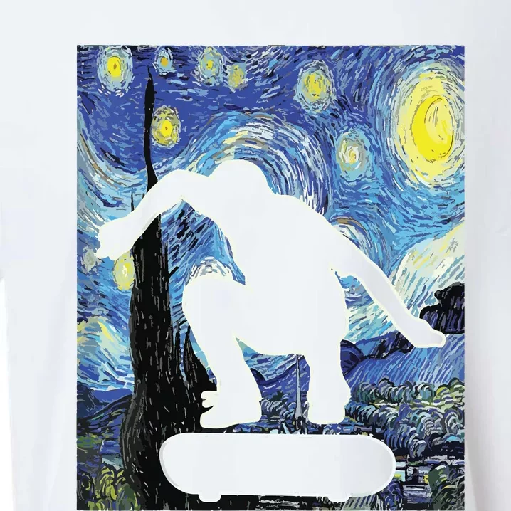 Skateboarding Starry Night Skateboard Van Gogh Sueded Cloud Jersey T-Shirt