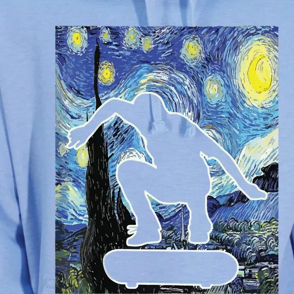 Skateboarding Starry Night Skateboard Van Gogh Unisex Surf Hoodie