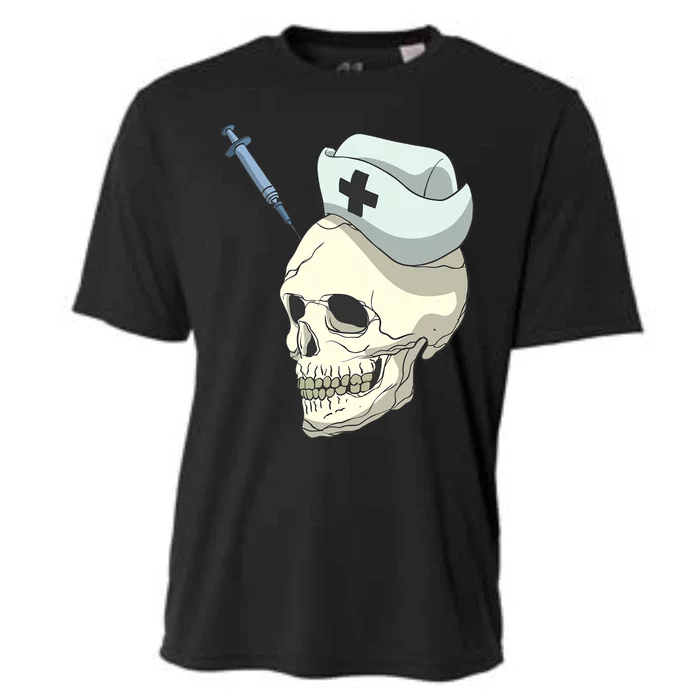 Skull Skeleton Nurse Injection Cute Gift Cooling Performance Crew T-Shirt