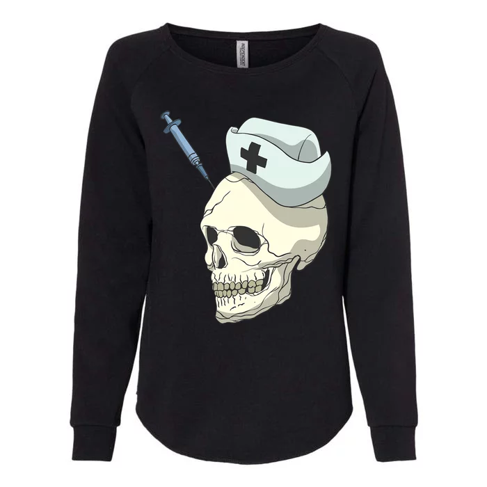 Skull Skeleton Nurse Injection Cute Gift Womens California Wash Sweatshirt