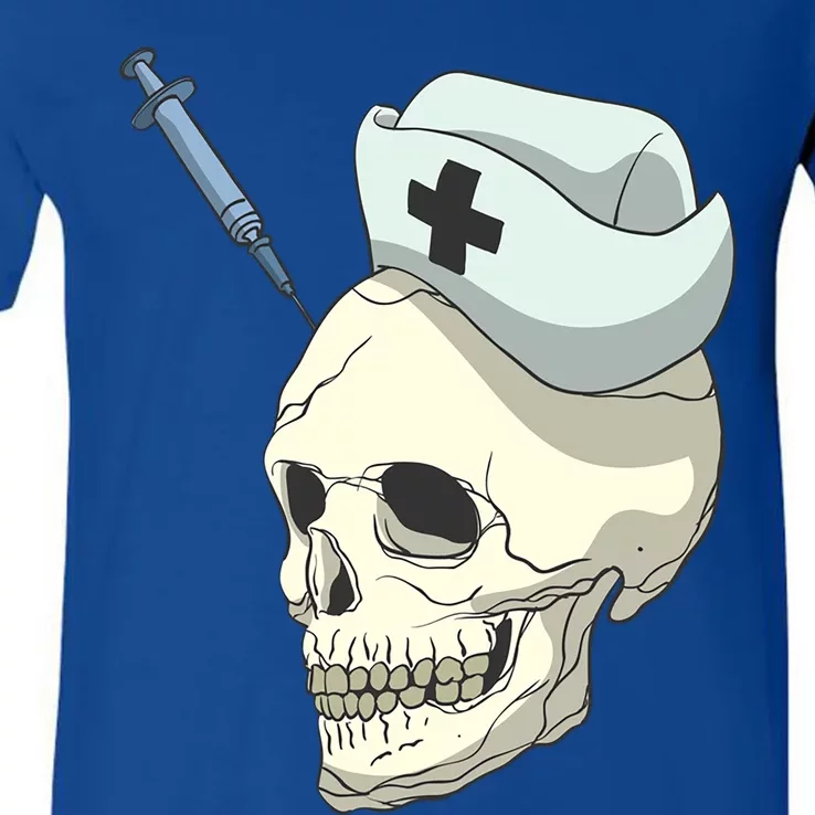 Skull Skeleton Nurse Injection Cute Gift V-Neck T-Shirt