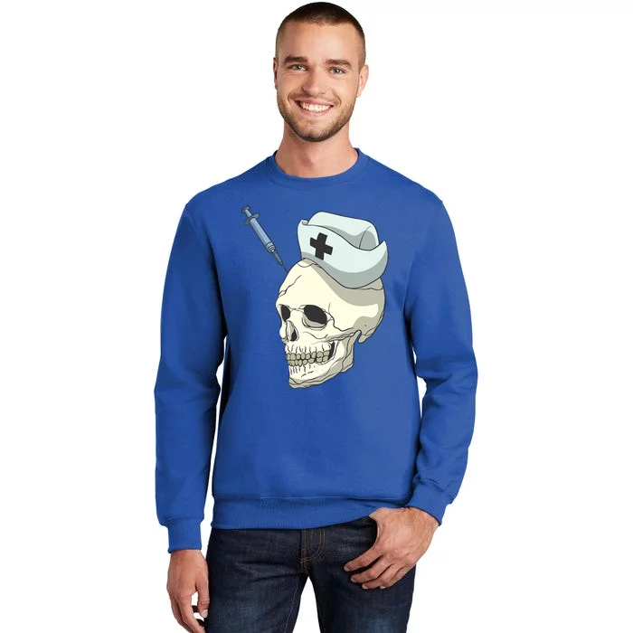 Skull Skeleton Nurse Injection Cute Gift Tall Sweatshirt