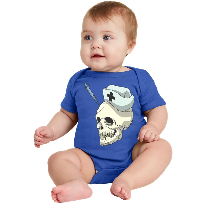 Skull Skeleton Nurse Injection Cute Gift Baby Bodysuit