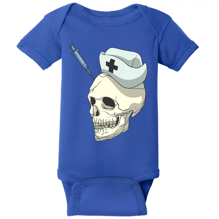 Skull Skeleton Nurse Injection Cute Gift Baby Bodysuit