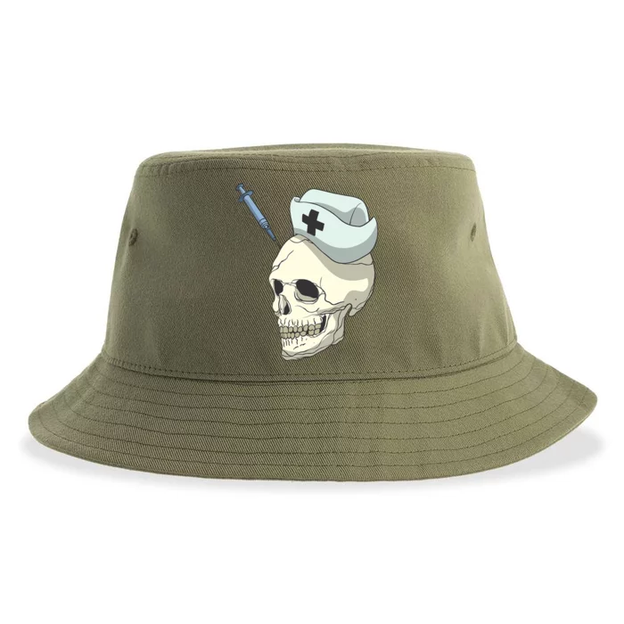 Skull Skeleton Nurse Injection Cute Gift Sustainable Bucket Hat