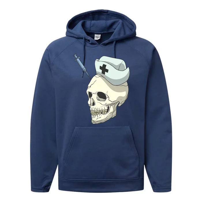 Skull Skeleton Nurse Injection Cute Gift Performance Fleece Hoodie