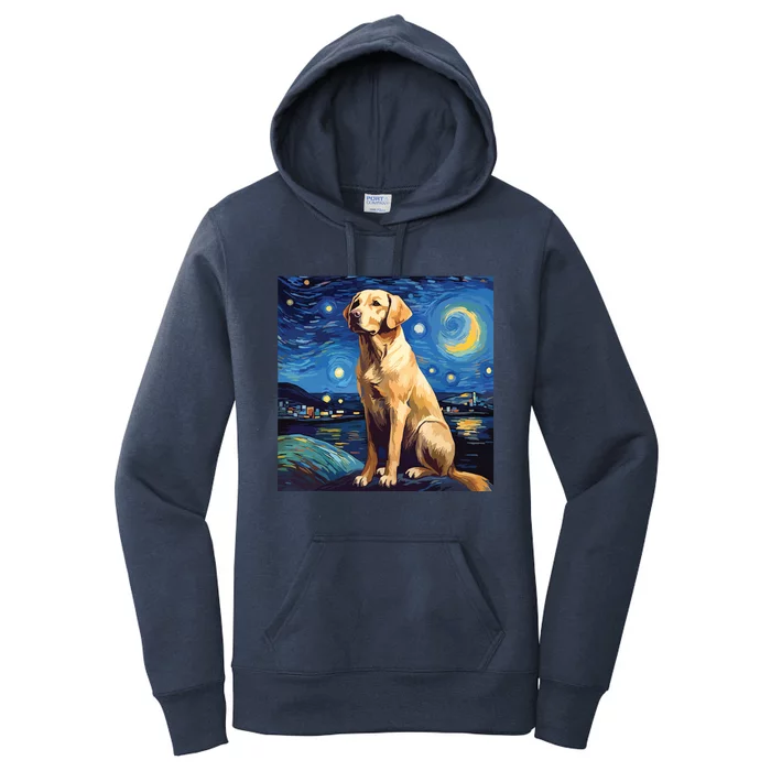 Surreal Starry Night Labrador Retriever Dog Women's Pullover Hoodie