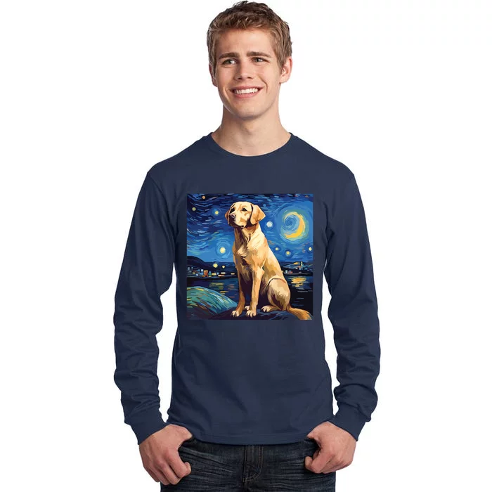 Surreal Starry Night Labrador Retriever Dog Tall Long Sleeve T-Shirt