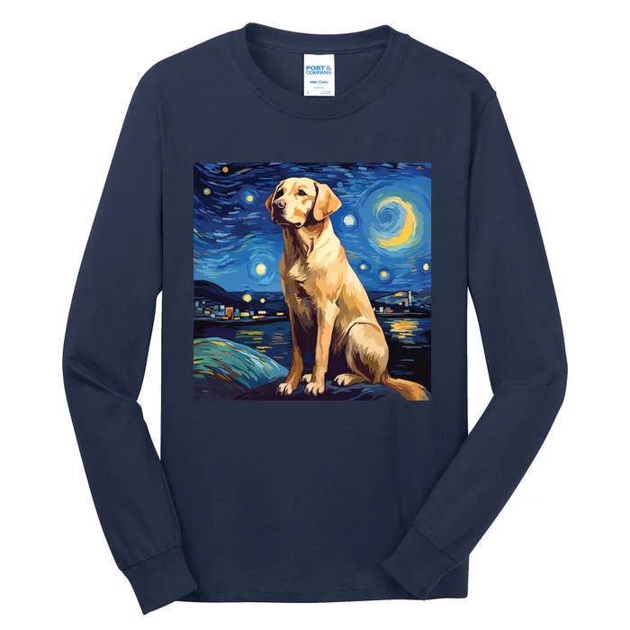 Surreal Starry Night Labrador Retriever Dog Tall Long Sleeve T-Shirt