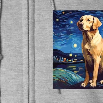 Surreal Starry Night Labrador Retriever Dog Full Zip Hoodie