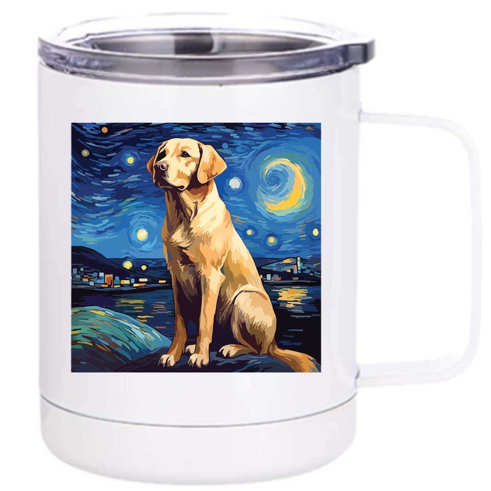 Surreal Starry Night Labrador Retriever Dog Front & Back 12oz Stainless Steel Tumbler Cup