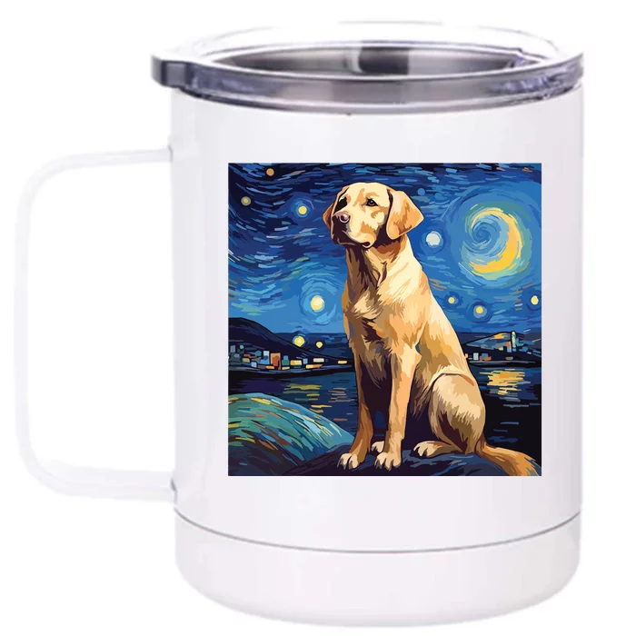 Surreal Starry Night Labrador Retriever Dog Front & Back 12oz Stainless Steel Tumbler Cup