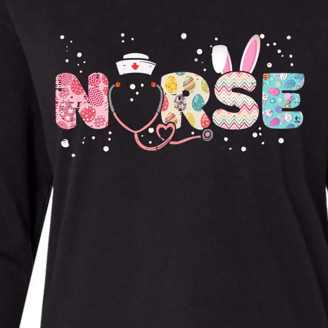 Stethoscope Scrub Nurse Life Easter Day Bunny Eggs Cool Gift Womens Cotton Relaxed Long Sleeve T-Shirt