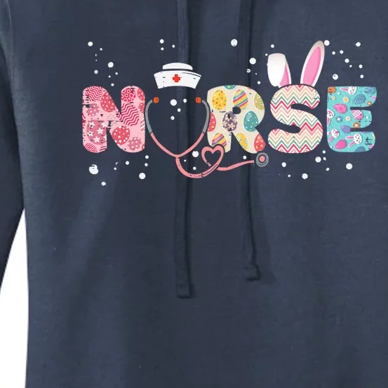 Stethoscope Scrub Nurse Life Easter Day Bunny Eggs Cool Gift Women's Pullover Hoodie