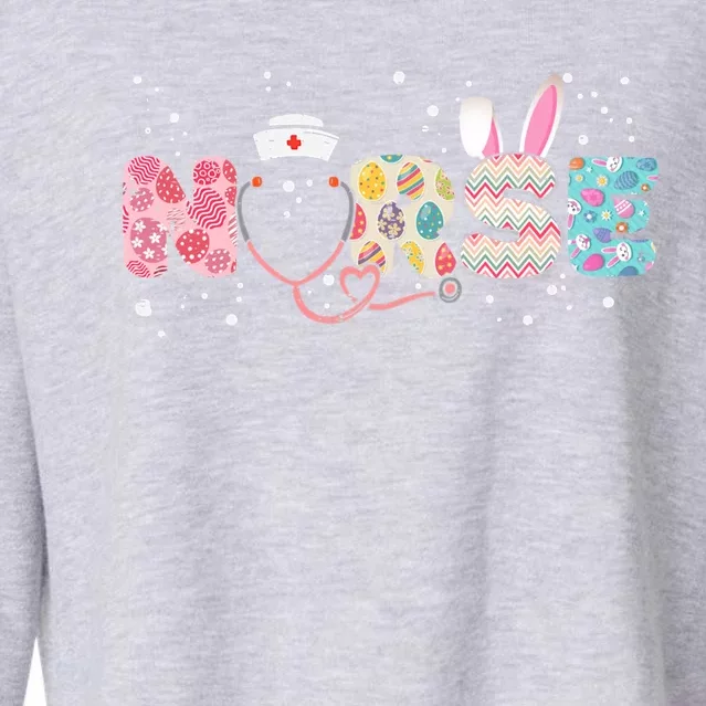 Stethoscope Scrub Nurse Life Easter Day Bunny Eggs Cool Gift Cropped Pullover Crew