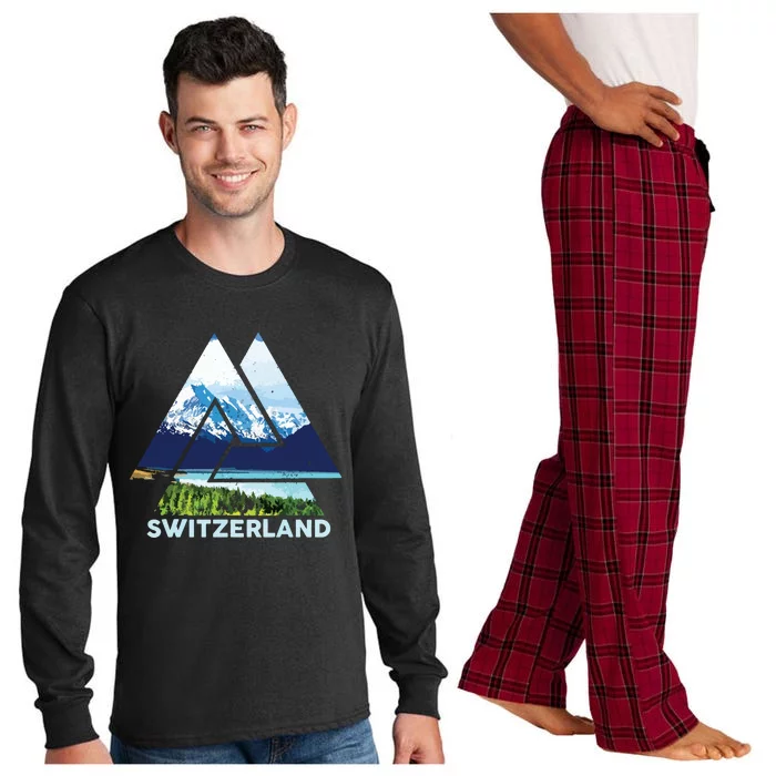 Switzerland Swiss Nature Alps Mountains Long Sleeve Pajama Set