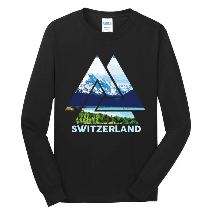 Switzerland Swiss Nature Alps Mountains Tall Long Sleeve T-Shirt