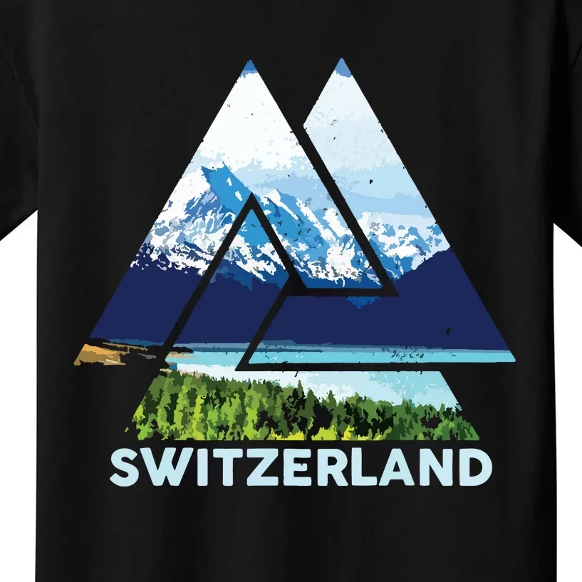 Switzerland Swiss Nature Alps Mountains Kids T-Shirt