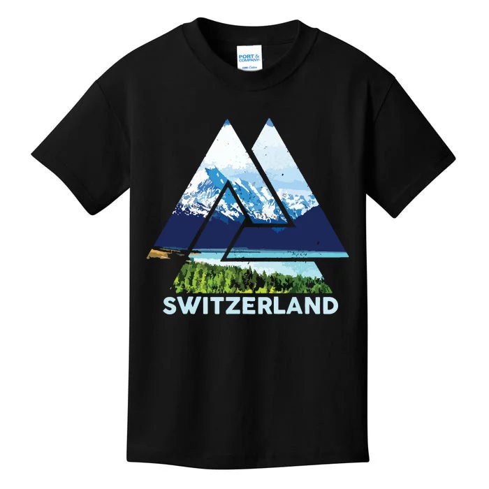 Switzerland Swiss Nature Alps Mountains Kids T-Shirt