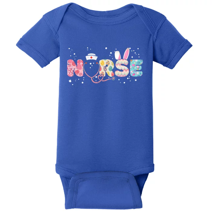 Stethoscope Scrub Nurse Life Easter Day Bunny Eggs Funny Gift Baby Bodysuit