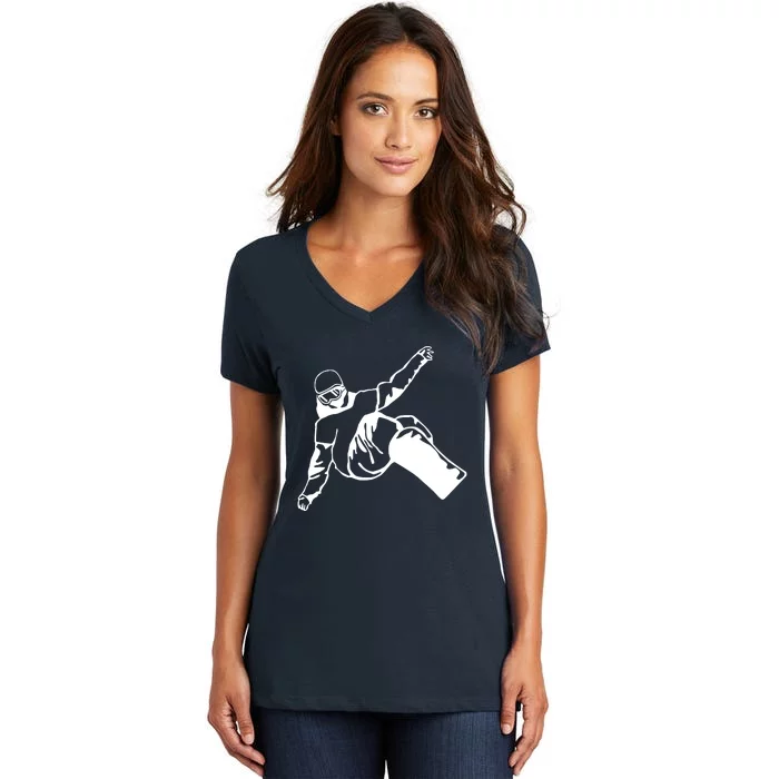 Snowboard Women's V-Neck T-Shirt