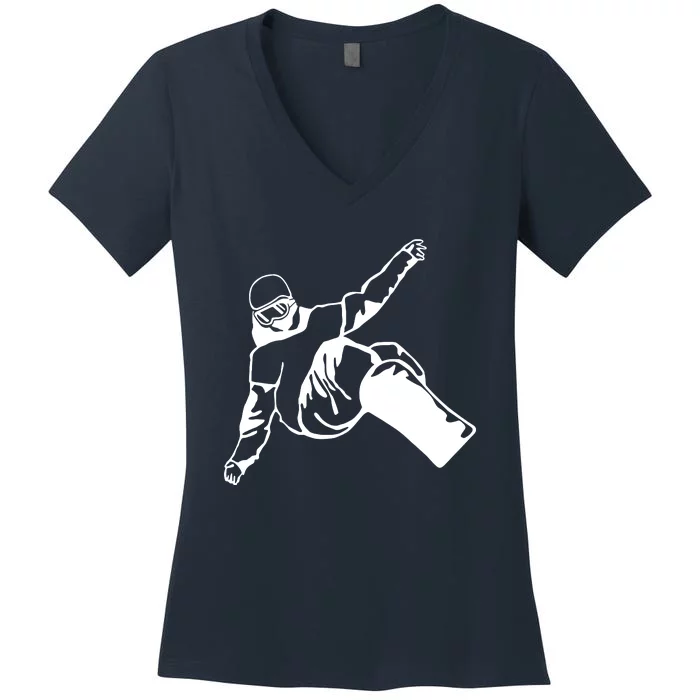 Snowboard Women's V-Neck T-Shirt