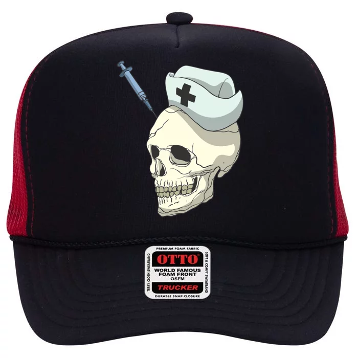 Skull Skeleton Nurse Injection Gift High Crown Mesh Trucker Hat