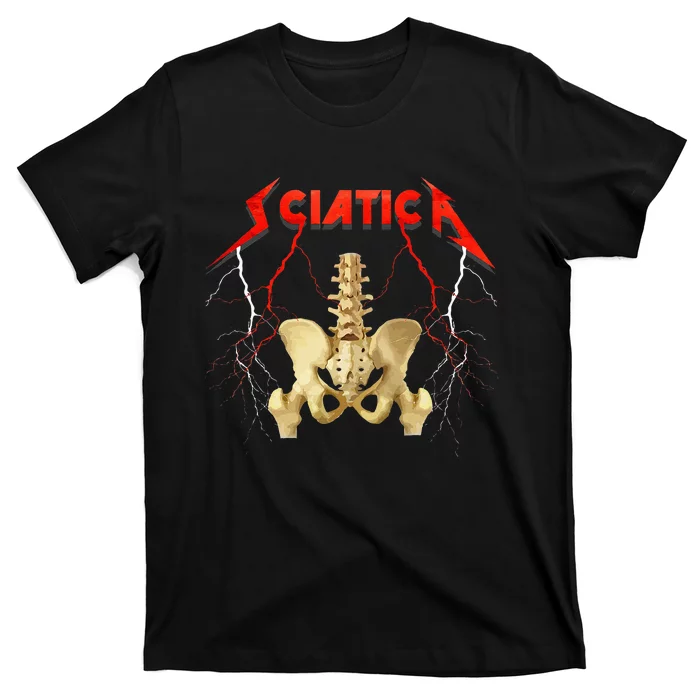 Sciatica Skeleton Nerve Rock Musician Humor T-Shirt