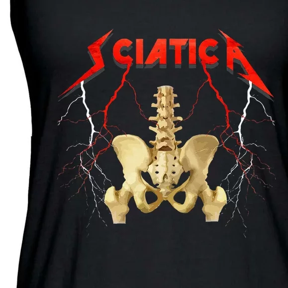 Sciatica Skeleton Nerve Rock Musician Humor Ladies Essential Flowy Tank