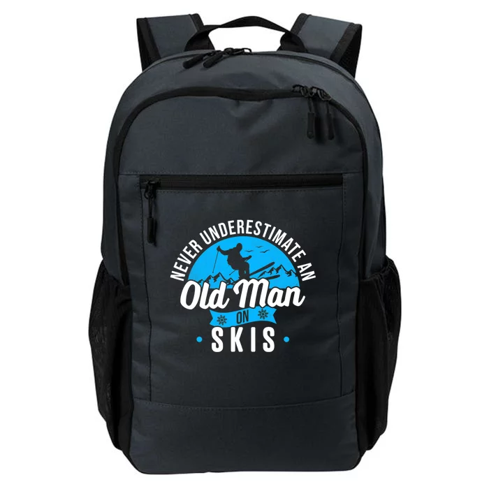 Skiing Skier Never Underestimate An Old Man On Skis Premium Daily Commute Backpack