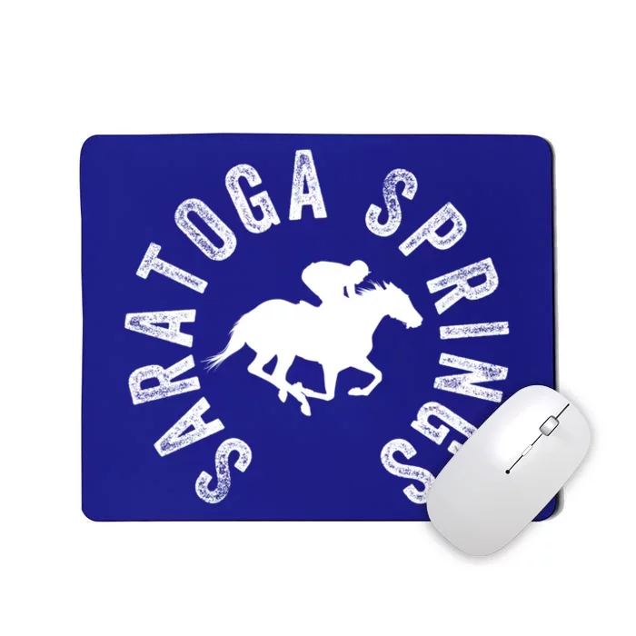 Saratoga Springs New York Horse Racing Jockey Funny Gift Mousepad