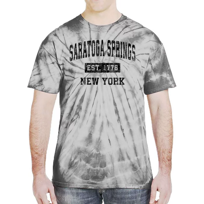 Saratoga Springs New York Ny Vintage Established Sports Design Tie-Dye T-Shirt