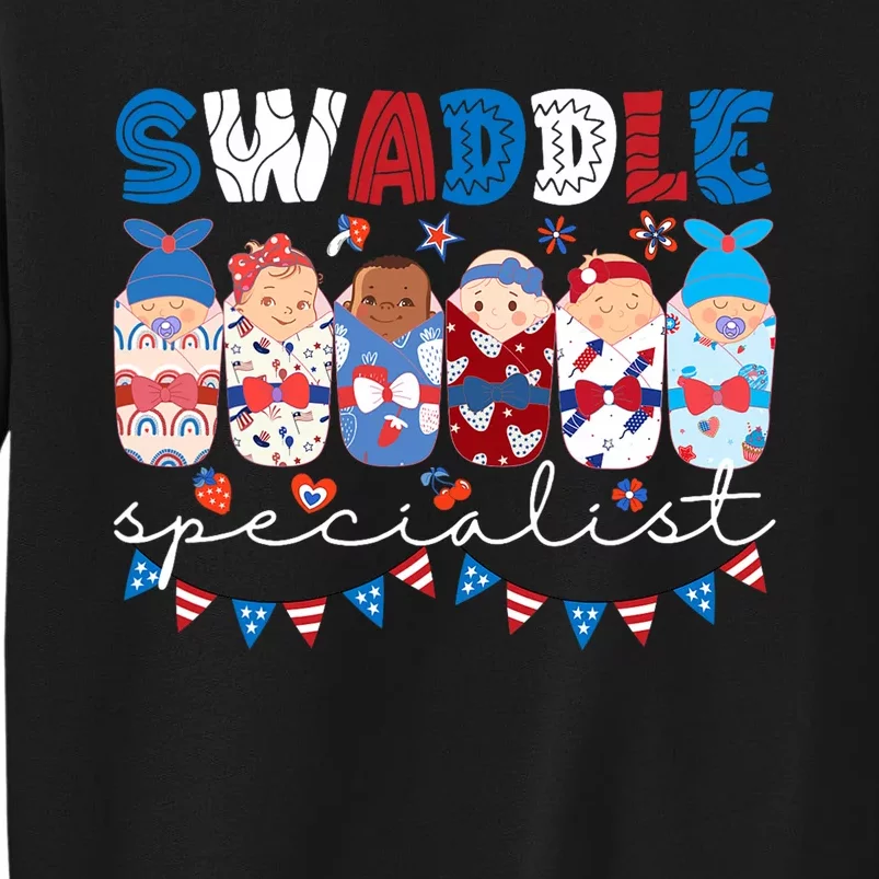 Swaddle Specialist Nicu Mother Baby Nurse 4th Of July Usa Tall Sweatshirt