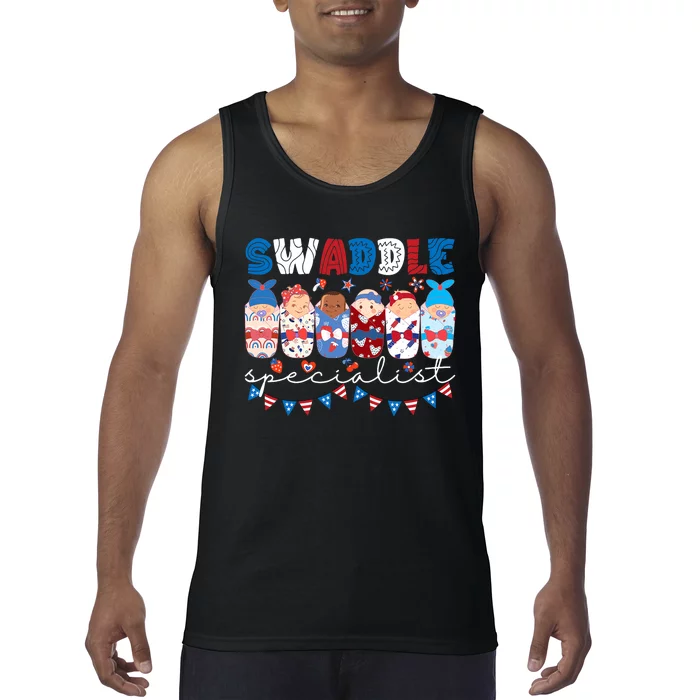 Swaddle Specialist Nicu Mother Baby Nurse 4th Of July Usa Tank Top