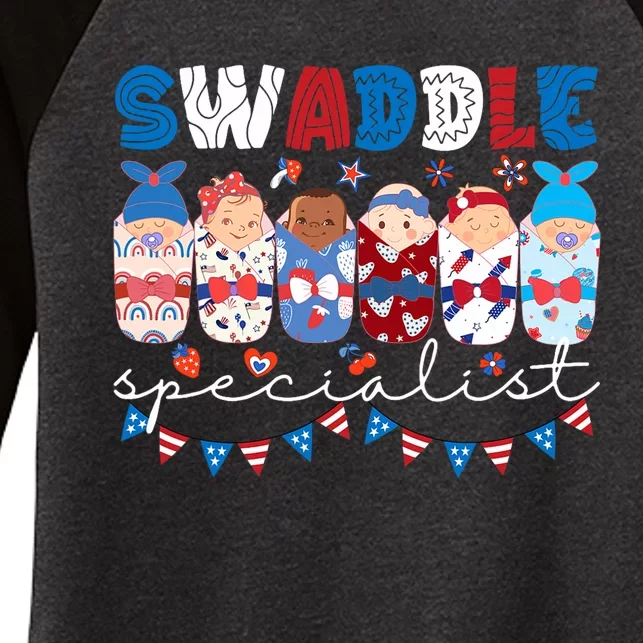 Swaddle Specialist Nicu Mother Baby Nurse 4th Of July Usa Women's Tri-Blend 3/4-Sleeve Raglan Shirt