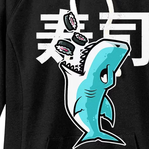 Shark Sushi Nigiri Kawaii Neko Anime Japanese Women's Fleece Hoodie