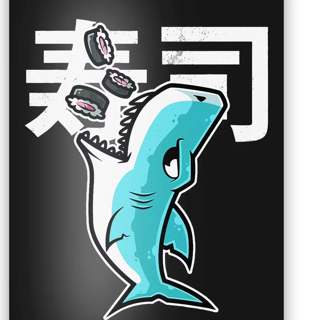 Shark Sushi Nigiri Kawaii Neko Anime Japanese Poster