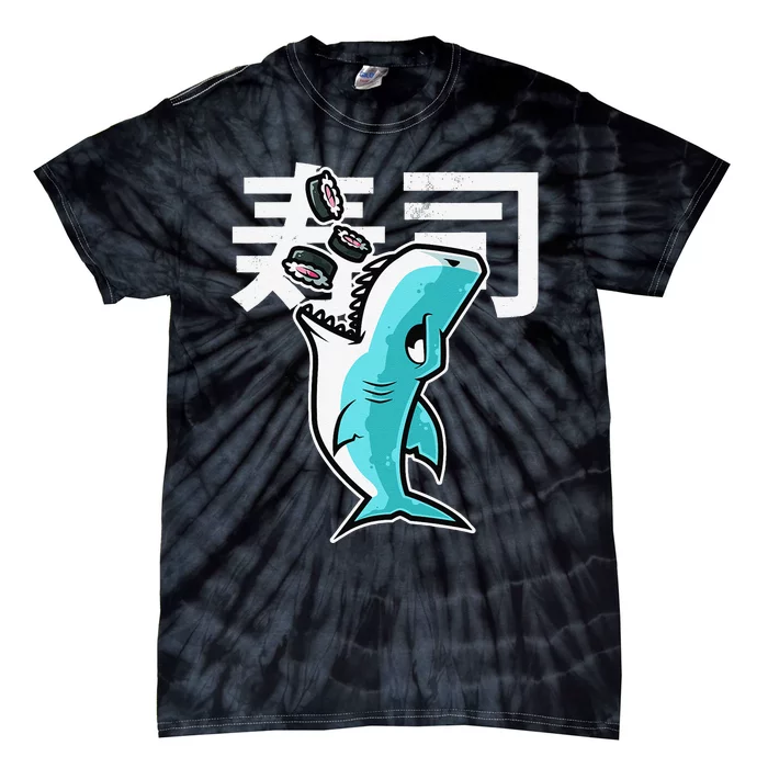 Shark Sushi Nigiri Kawaii Neko Anime Japanese Tie-Dye T-Shirt