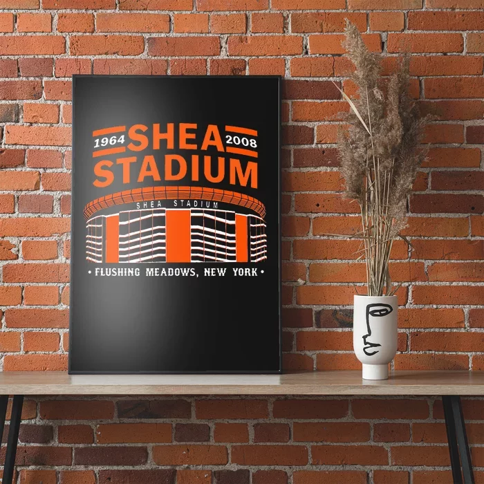 Shea Stadium New York Retro Baseball Park Vintage Old School Poster