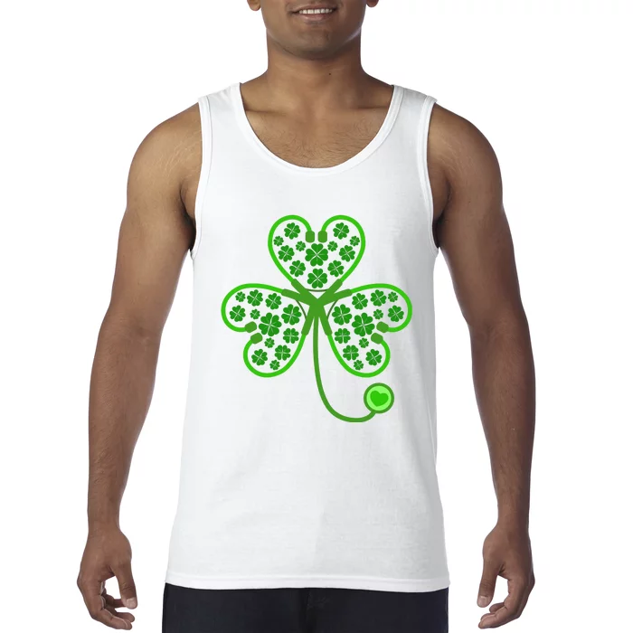 Shamrock Stethoscope Nurse St Patricks Day Tank Top