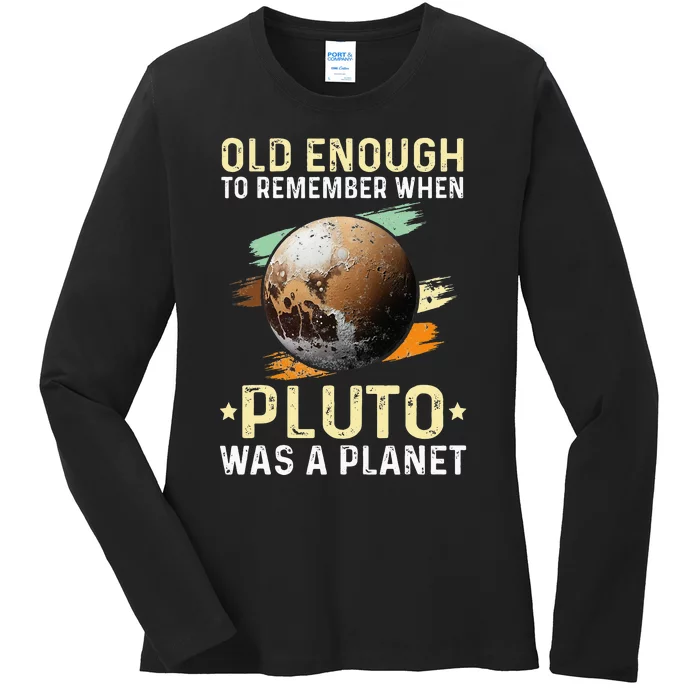 Solar System old enough Pluto Space and Planets Science Ladies Long Sleeve Shirt