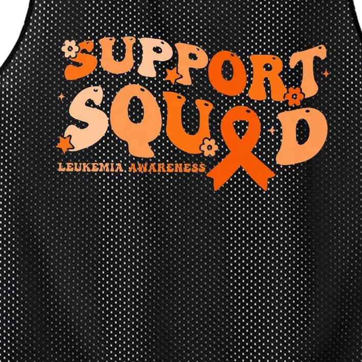 Support Squad Orange Ribbon Leukemia Blood Cancer Awareness Mesh Reversible Basketball Jersey Tank