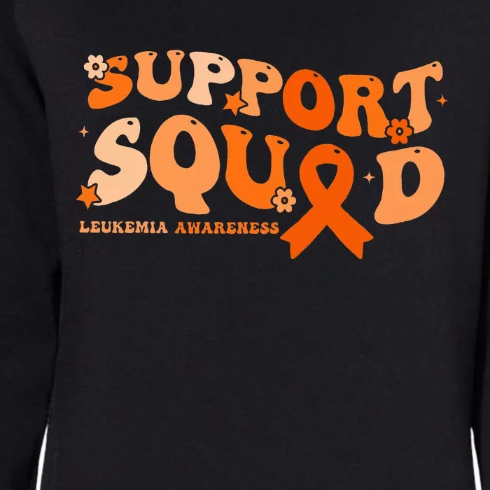 Support Squad Orange Ribbon Leukemia Blood Cancer Awareness Womens California Wash Sweatshirt