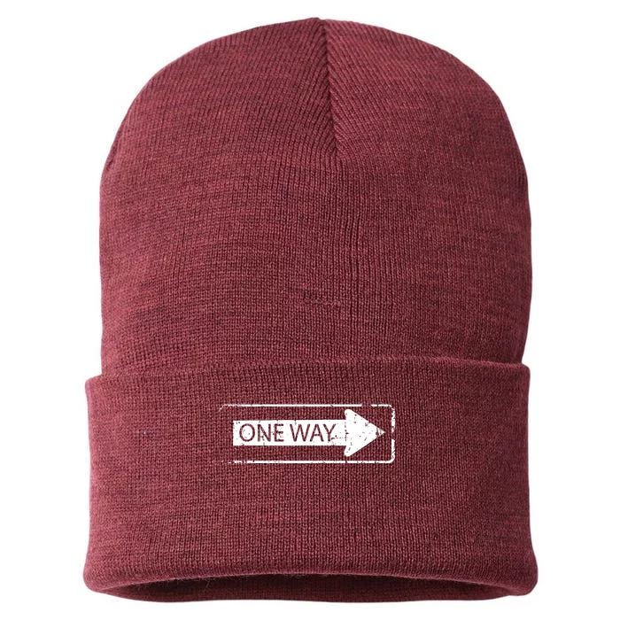 Street Sign One Way Sustainable Knit Beanie