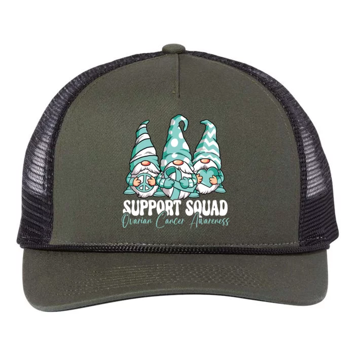 Support Squad Ovarian Cancer Awareness Month Retro Rope Trucker Hat Cap