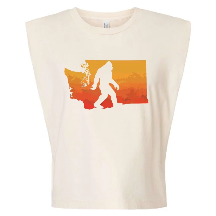 Squatchington State Of Washington Bigfoot Believer Graphic Garment-Dyed Women's Muscle Tee