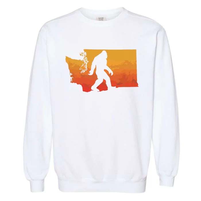 Squatchington State Of Washington Bigfoot Believer Graphic Garment-Dyed Sweatshirt