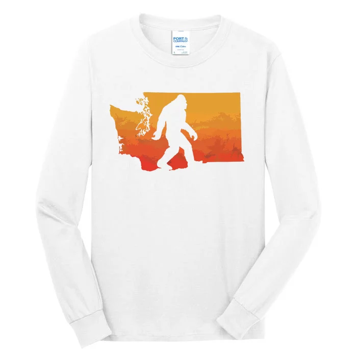 Squatchington State Of Washington Bigfoot Believer Graphic Tall Long Sleeve T-Shirt